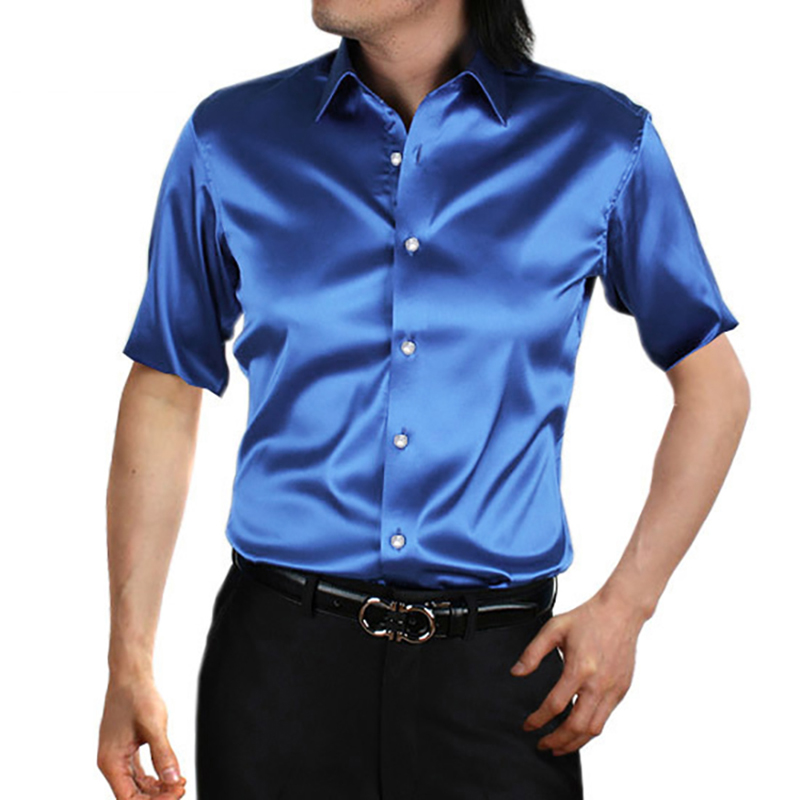 Bộ Drap Bọc Lụa Satin Quần Áo  - đánh giá và giá Mens Satin Silk Dress Shirt